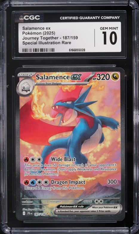 2025 Pokemon Scarlet & Violet Journey Together SIR Salamence Ex #187 CGC 10 GEM MINT