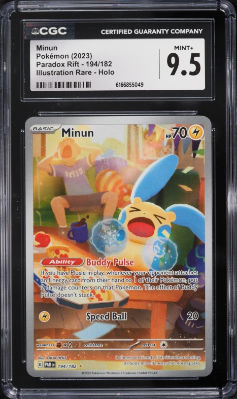 2023 Pokemon Scarlet & Violet Paradox Rift IR Minun #194 CGC 9.5 MINT+