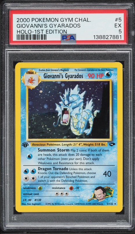 2000 Pokemon Gym Challenge 1st Edition Holo Giovanni's Gyarados #5 PSA 5 EX