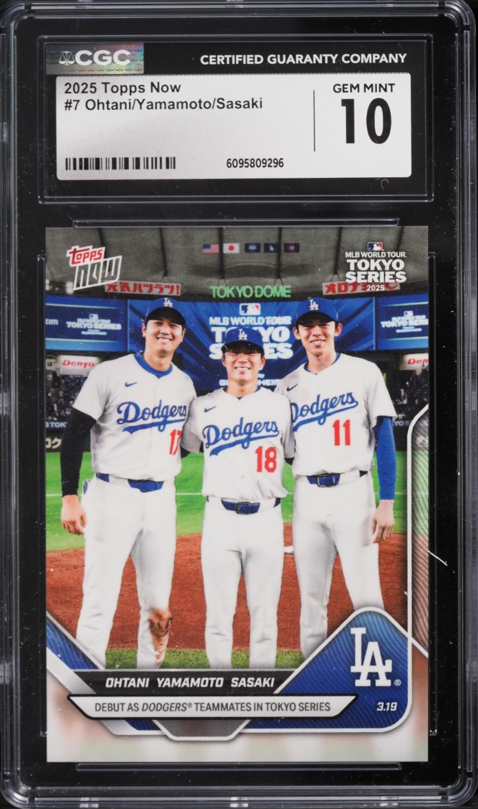 2025 Topps Now Shohei Ohtani Yoshinobu Yamamoto Roki Sasaki ROOKIE #7 CGC 10 GEM MINT