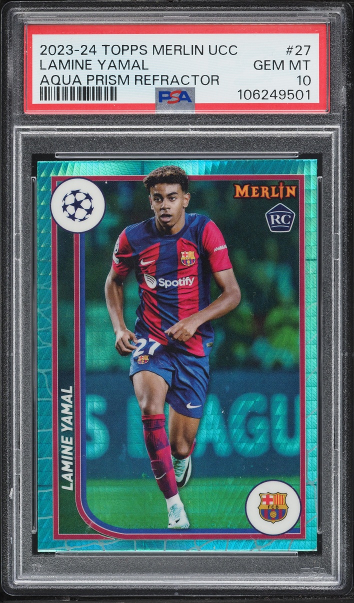 2023-24 Topps Merlin UEFA Club Competitions Lamine Yamal Refractor 27