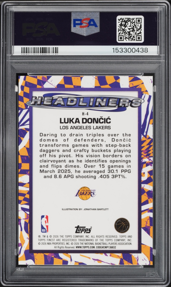 2025 Finest Headliners Luka Doncic #H-4 PSA 10 GEM MINT