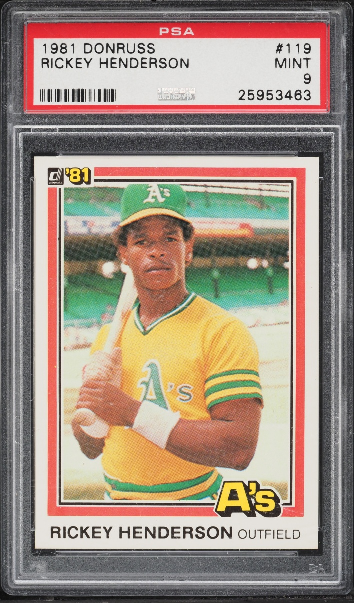 1981 Donruss Rickey Henderson #119 PSA 9 MINT