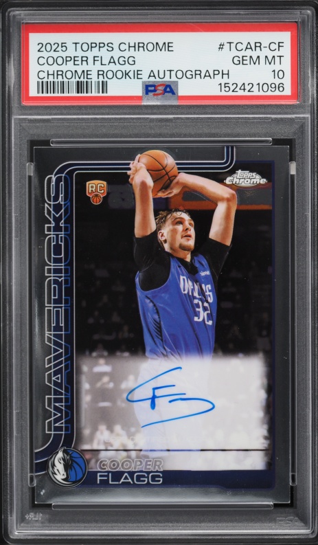 2025 Topps Chrome Orange Refractor Cooper Flagg ROOKIE AUTO DNA 10