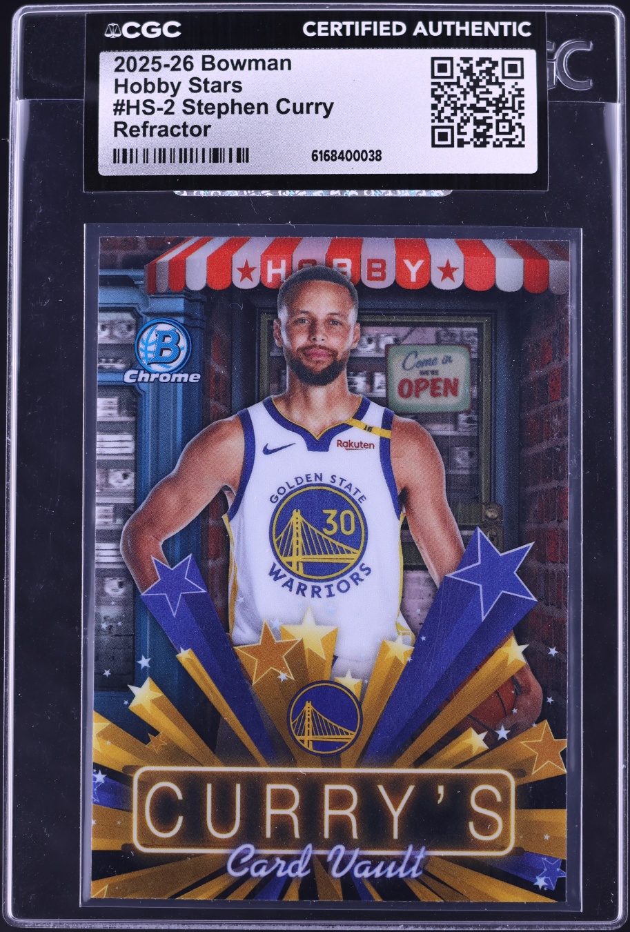2025 Bowman Chrome Hobby Stars Refractor Stephen Curry #HS-2 CGC AUTH