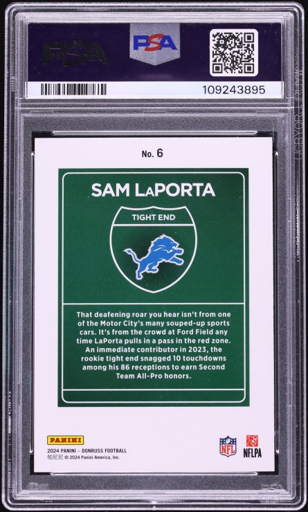 2024 Donruss Downtown! Sam LaPorta #6 PSA 9 MINT