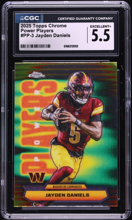 2025 Topps Chrome Power Players Jayden Daniels #PP-3 CGC 5.5 EX+