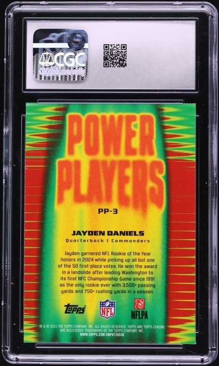 2025 Topps Chrome Power Players Jayden Daniels #PP-3 CGC 5.5 EX+