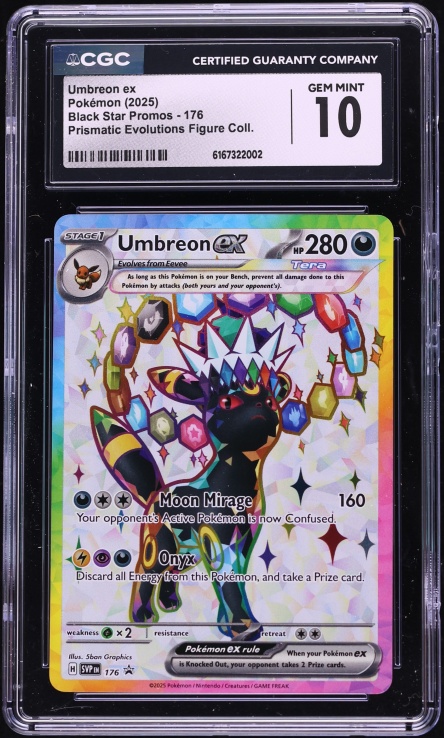 2025 Pokemon SV Promo Prismatic Evolutions Figure Full Art Umbreon ex #176 CGC 10 GEM MINT