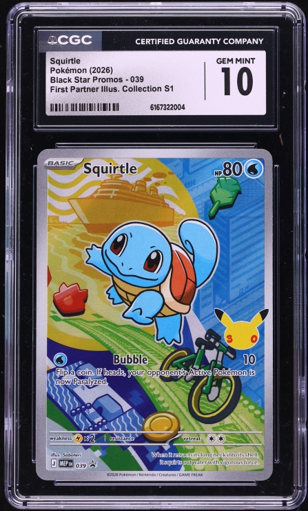2026 Pokemon Mega Evolution Promo First Partner Illustration Full Art Squirtle CGC 10 GEM MINT