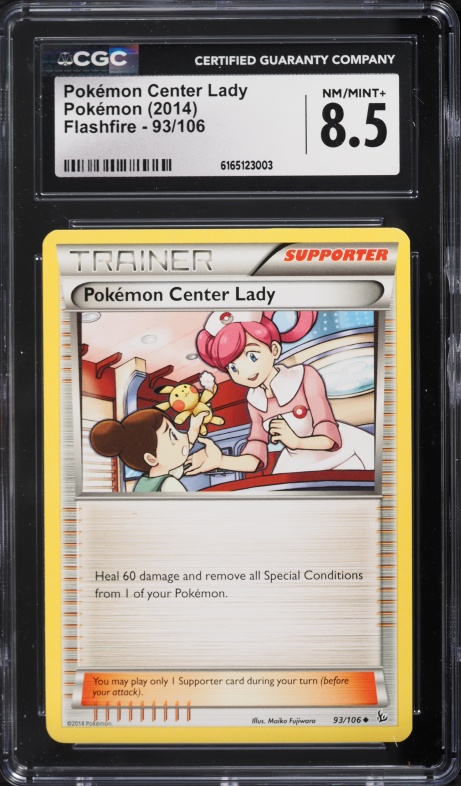 2014 Pokemon XY Flashfire Pokemon Center Lady #93 CGC 8.5 NM-MT+