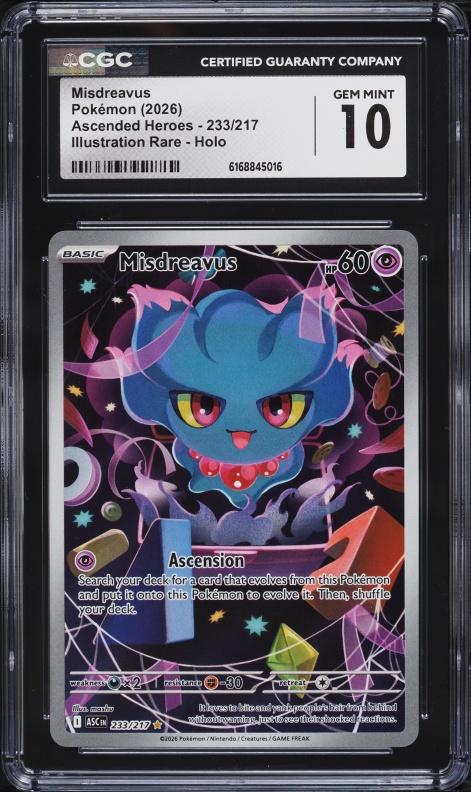 2026 Pokemon Mega Evolution Ascended Heroes IR Misdreavus #233 CGC 10 GEM MINT