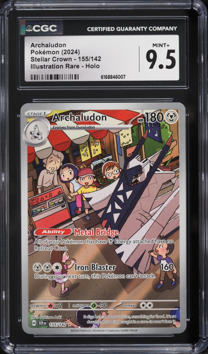 2024 Pokemon Scarlet & Violet Stellar Crown IR Archaludon #155 CGC 9.5 MINT+