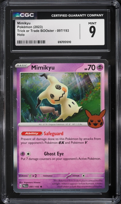 mimikyu pokemon card value trick or trade Graded 10 Mimikyu 2024 Trick Or Trade Reverse Holo Pikachu Pokemon Card 037 PAF