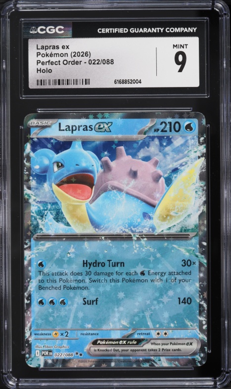 2026 Pokemon Mega Evolution Perfect Order Holo Lapras ex #022 CGC 9 MINT
