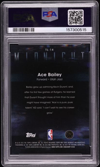2025 Topps Midnight Twilight Ace Bailey ROOKIE #TL-14 PSA 10 GEM MINT