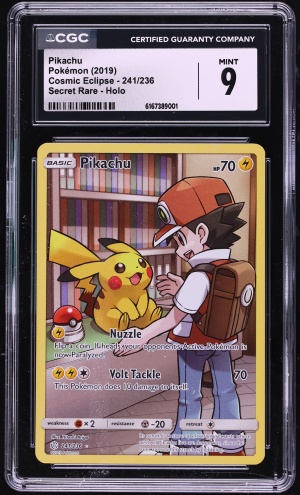 2019 Pokemon Sun & Moon Cosmic Eclipse SEC Pikachu #241 CGC 9 MINT
