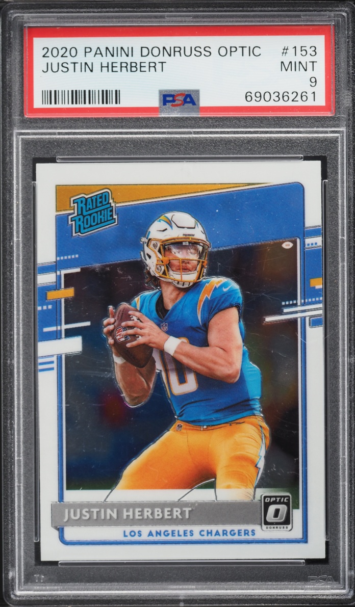 2020 Donruss Optic Justin Herbert ROOKIE #153 PSA 9 MINT