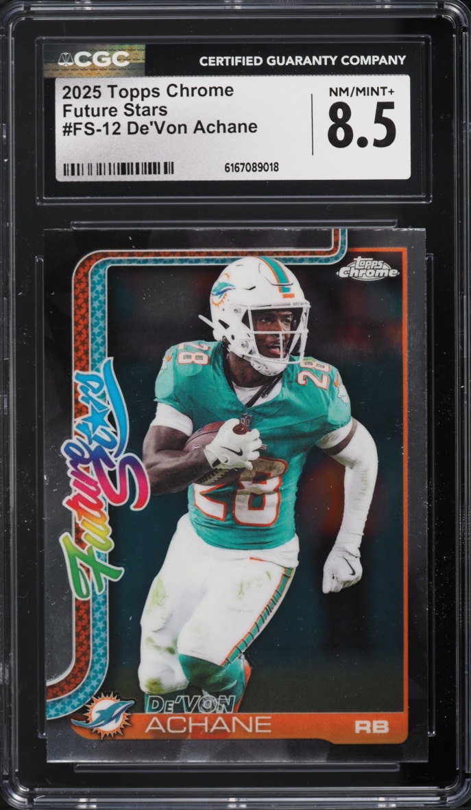2025 Topps Chrome Future Stars De'Von Achane #FS-12 CGC 8.5 NM-MT+