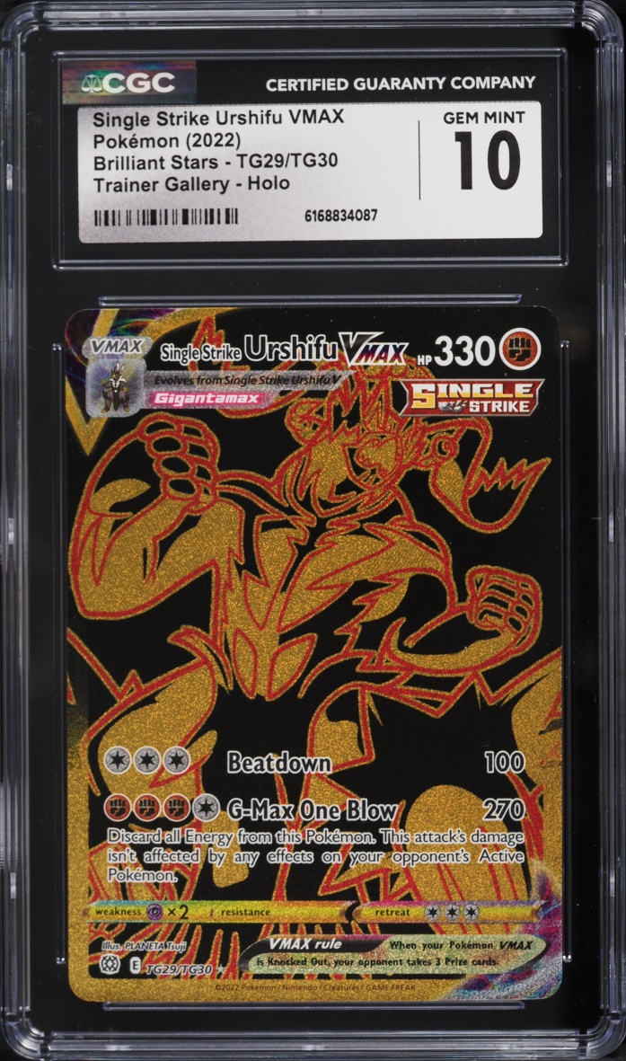 2022 Pokemon SWSH Brilliant Stars CHR Single Strike Urshifu VMAX #TG29 CGC 10 GEM MINT