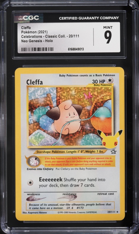 2021 Pokemon Sword & Shield Celebrations Classic Collection Holo Cleffa #20 CGC 9 MINT