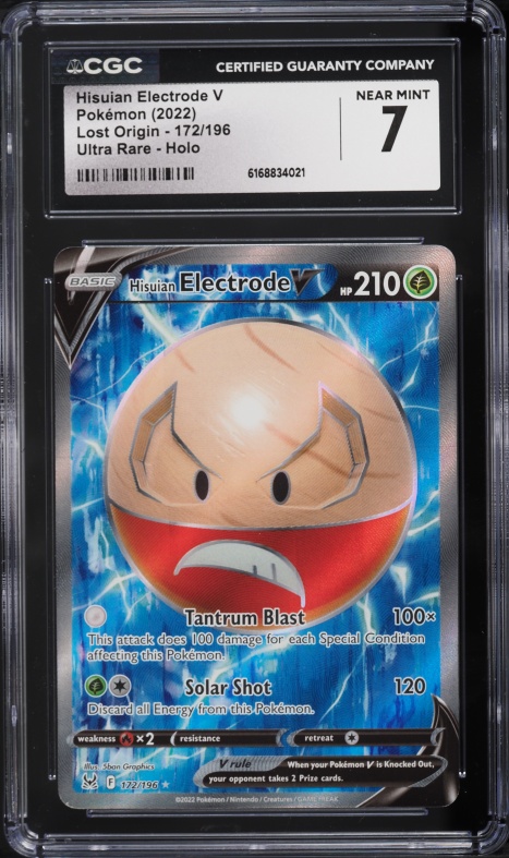 2022 Pokemon Sword & Shield Lost Origin Full Art Hisuian Electrode V #172 CGC 7 NRMT
