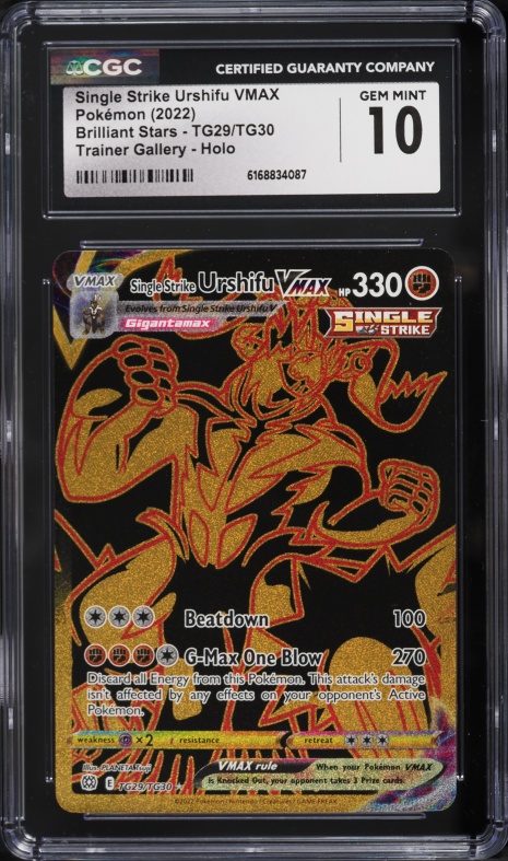 2022 Pokemon SWSH Brilliant Stars CHR Single Strike Urshifu VMAX #TG29 CGC 10 GEM MINT