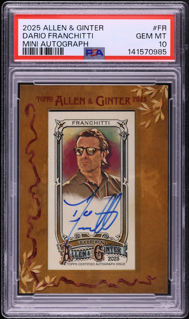 2025 Topps Allen & Ginter Mini Non Baseball Dario Franchitti AUTO #MA-FR PSA 10 GEM MINT