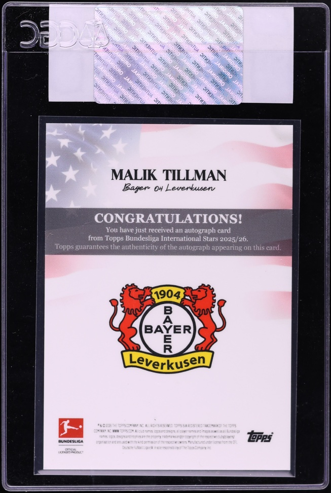 2025 Topps Bundesliga International Stars Purple Malik Tillman AUTO /50 CGC AUTH