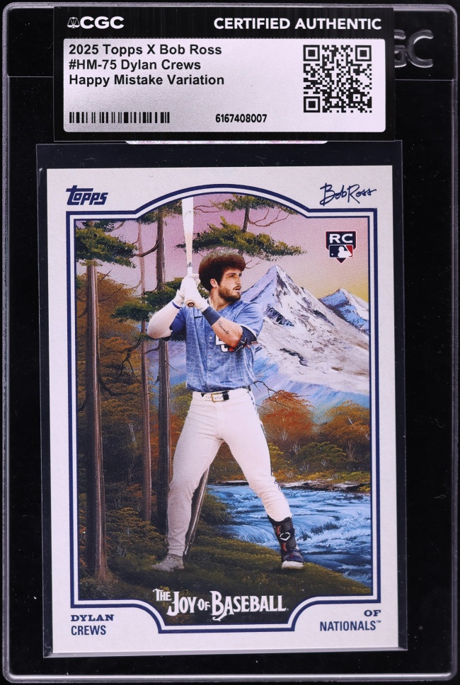 2025 Topps X Bob Ross Happy Mistake Variation Dylan Crews ROOKIE #HM-75 CGC AUTH