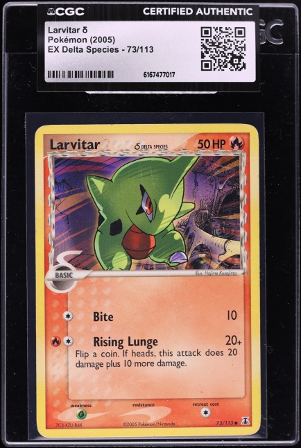 2005 Pokemon EX Delta Species Larvitar #73 CGC AUTH