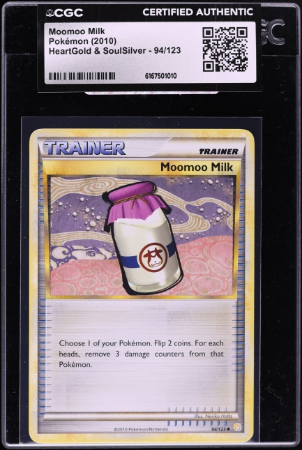 2010 Pokemon HeartGold & SoulSilver Moomoo Milk #94 CGC AUTH