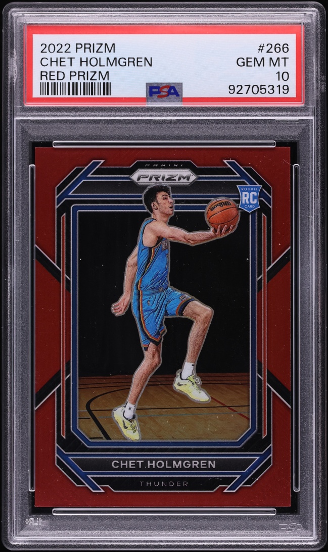 2022 Panini Prizm Red Chet Holmgren ROOKIE /299 #266 PSA 10 GEM MINT