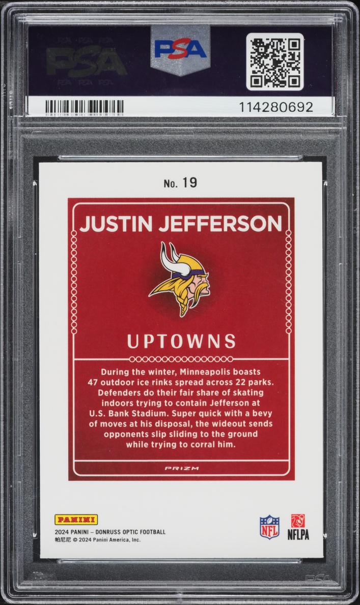 2024 Donruss Optic Uptowns Justin Jefferson #19 PSA 10 GEM MINT