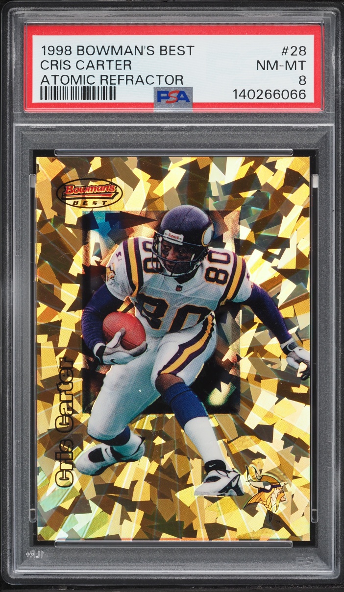 1998 Bowman's Best Atomic Refractor Cris Carter #28 PSA 8 NM-MT