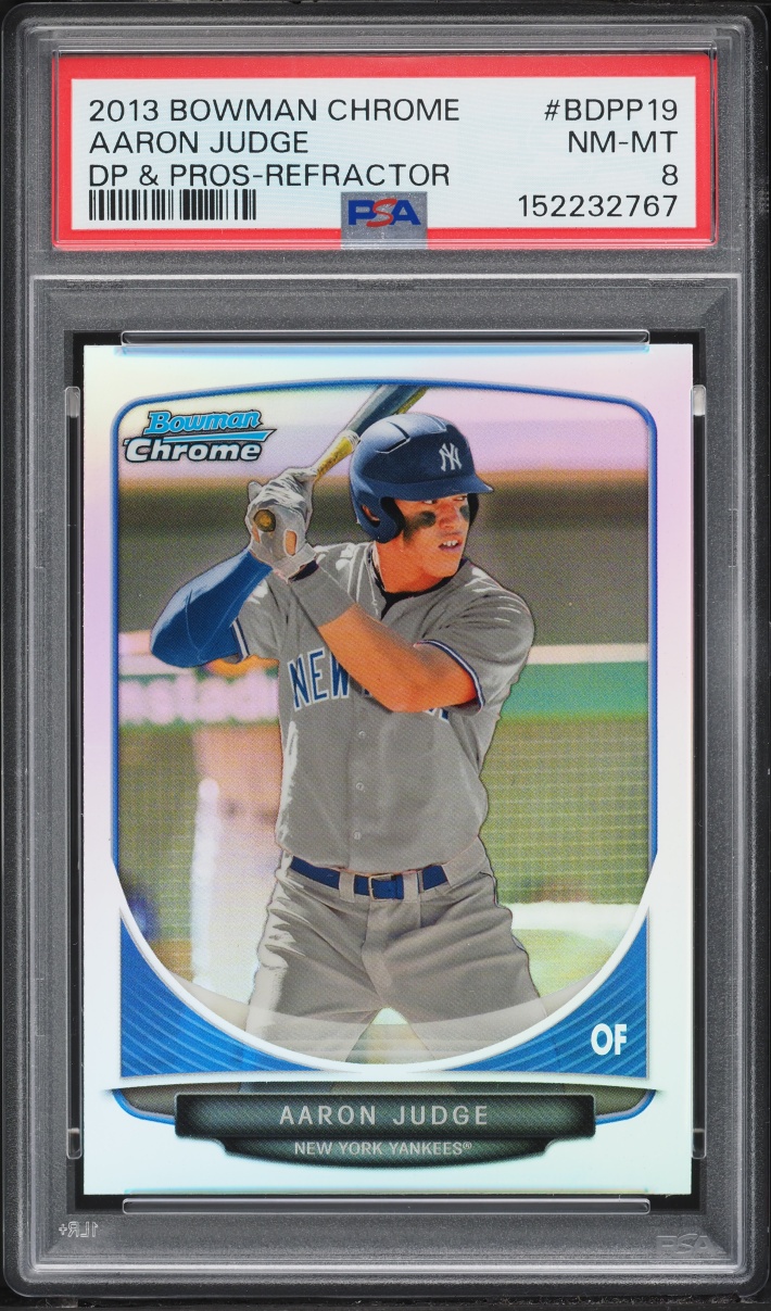2013 Bowman Chrome Draft Refractor Aaron Judge PROSPECT #BDPP19 PSA 8 NM-MT