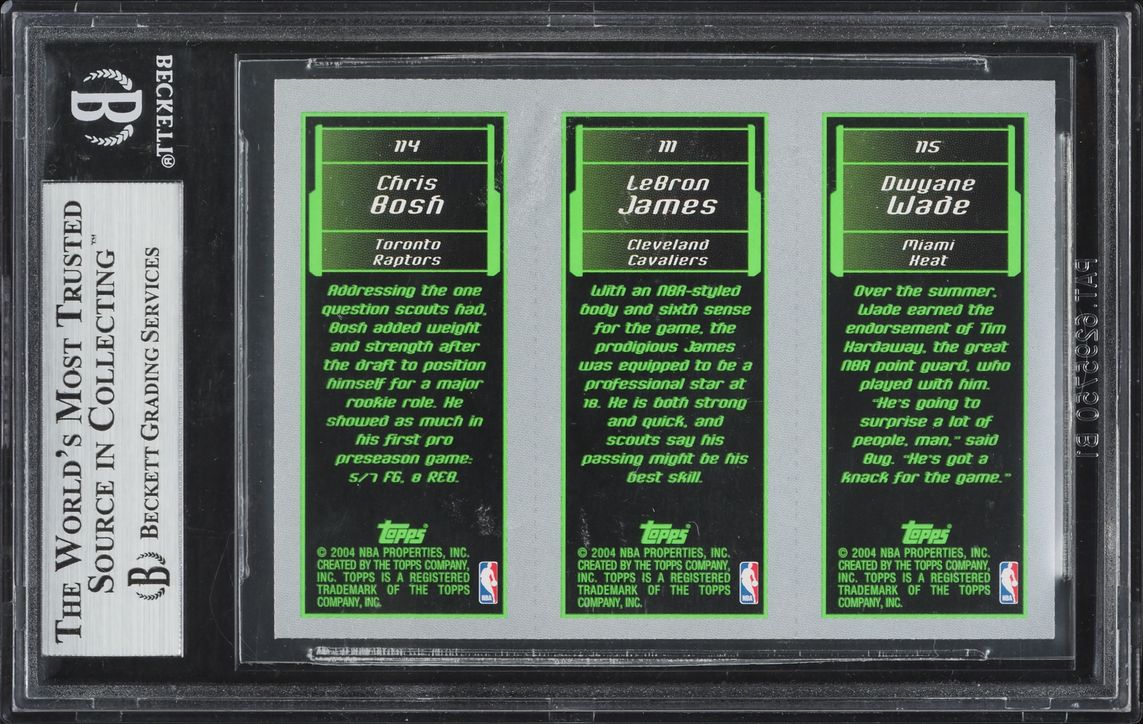 2003 Topps Matrix Dwyane Wade LeBron James Chris Bosh ROOKIE #WJB BGS 9 MINT