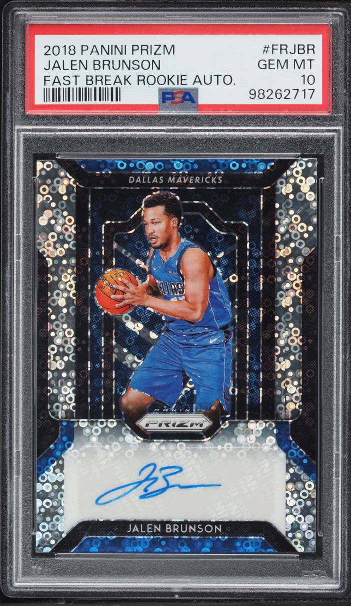 2018 Panini Prizm Fast Break Jalen Brunson ROOKIE AUTO #FR-JBR PSA 10 GEM MINT