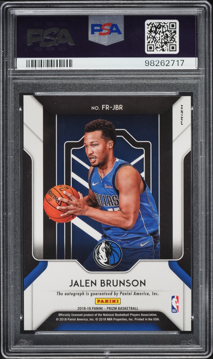 2018 Panini Prizm Fast Break Jalen Brunson ROOKIE AUTO #FR-JBR PSA 10 GEM MINT