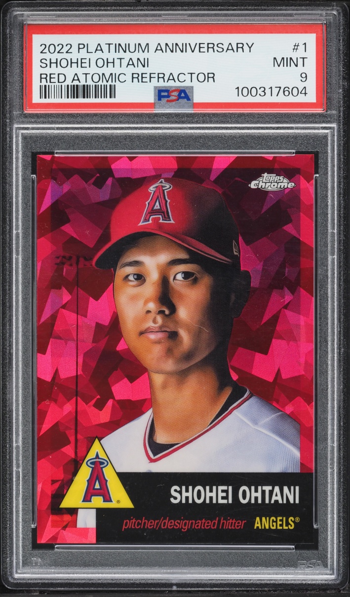 2022 Topps Chrome Platinum Anniversary Red Atomic Refractor Shohei Ohtani /100 #1 PSA 9 MINT
