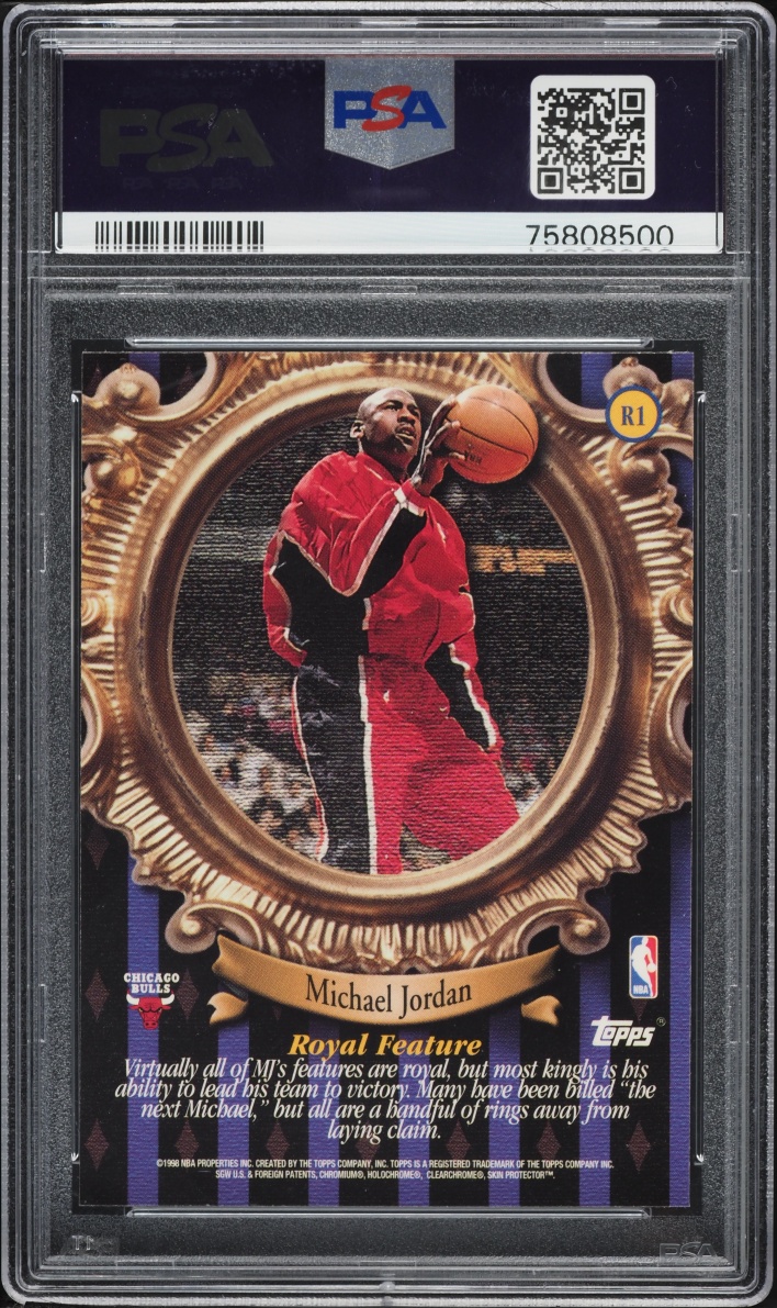 1998 Topps Roundball Royalty w/ Coating Michael Jordan #R1 PSA 8 NM-MT