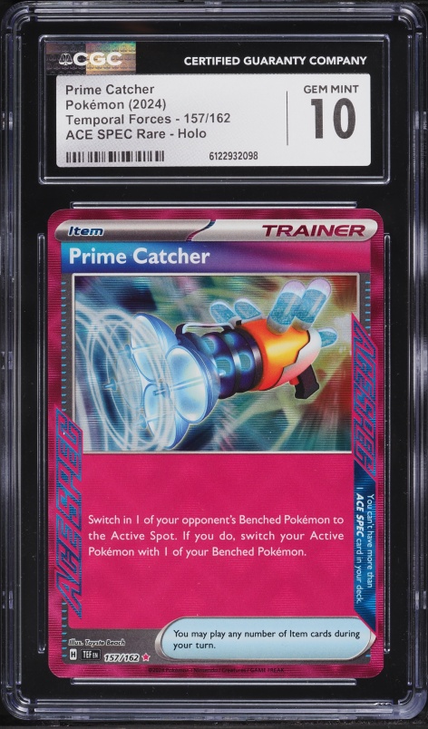2024 Pokemon Scarlet & Violet Temporal Forces Ace Spec Prime Catcher #157 CGC 10 GEM MINT