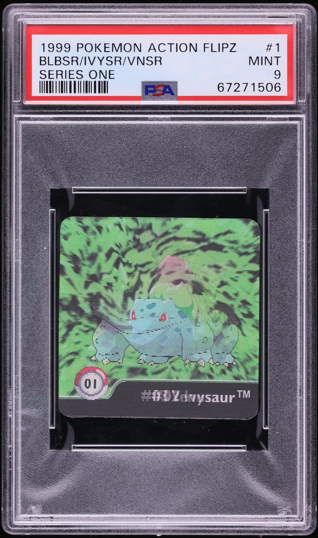 1999 Pokemon Action Flipz Series One Bulbasaur Ivysaur Venusaur #1 PSA 9 MINT