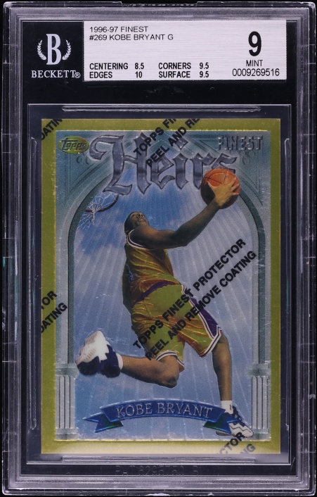1997 Finest Gold Refractor Kobe Bryant #323 BGS 9.5 GEM MINT on