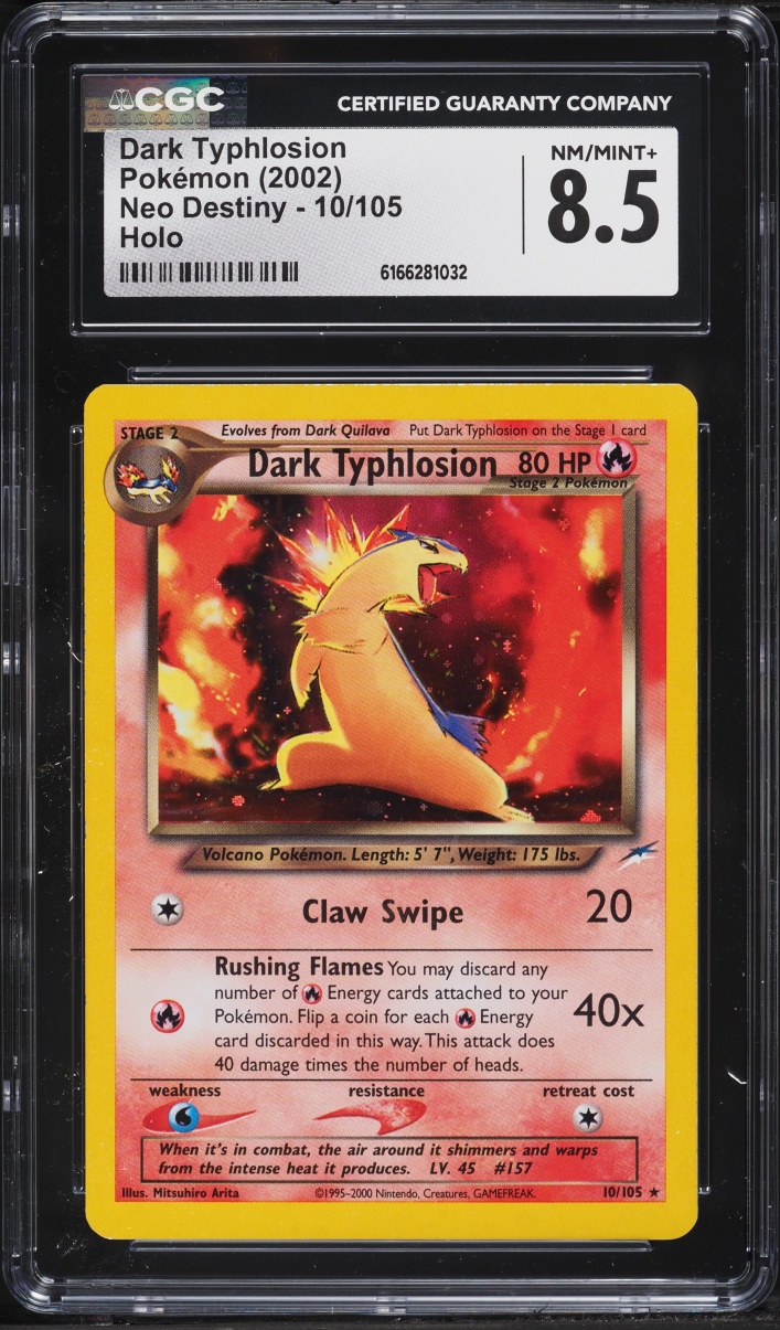 2002 Pokemon Neo Destiny Holo Dark Typhlosion #10 CGC 8.5 NM-MT+