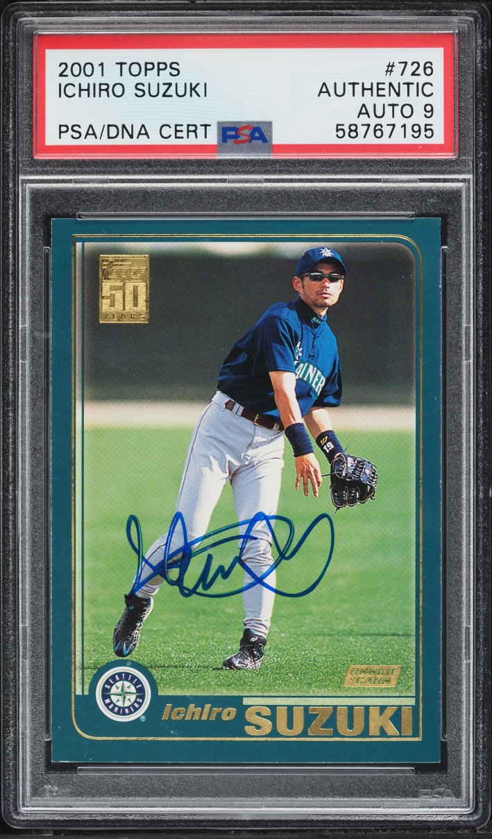 2001 Topps Ichiro Suzuki ROOKIE AUTO DNA 9 #726 PSA AUTH