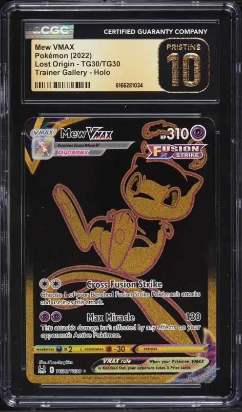 2022 Pokemon Sword & Shield Lost Origin Trainer Gallery Full Art Mew VMAX #TG30 CGC 10 PRISTINE