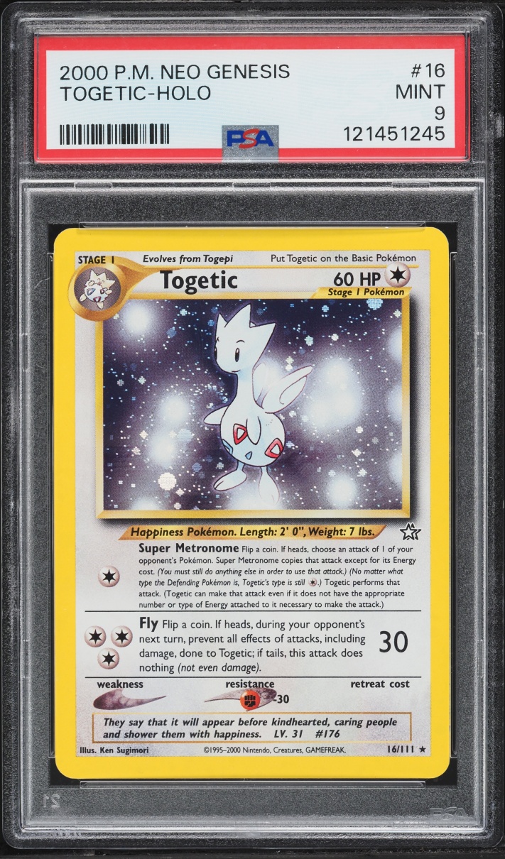 2000 Pokemon Neo Genesis Holo Togetic #16 PSA 9 MINT