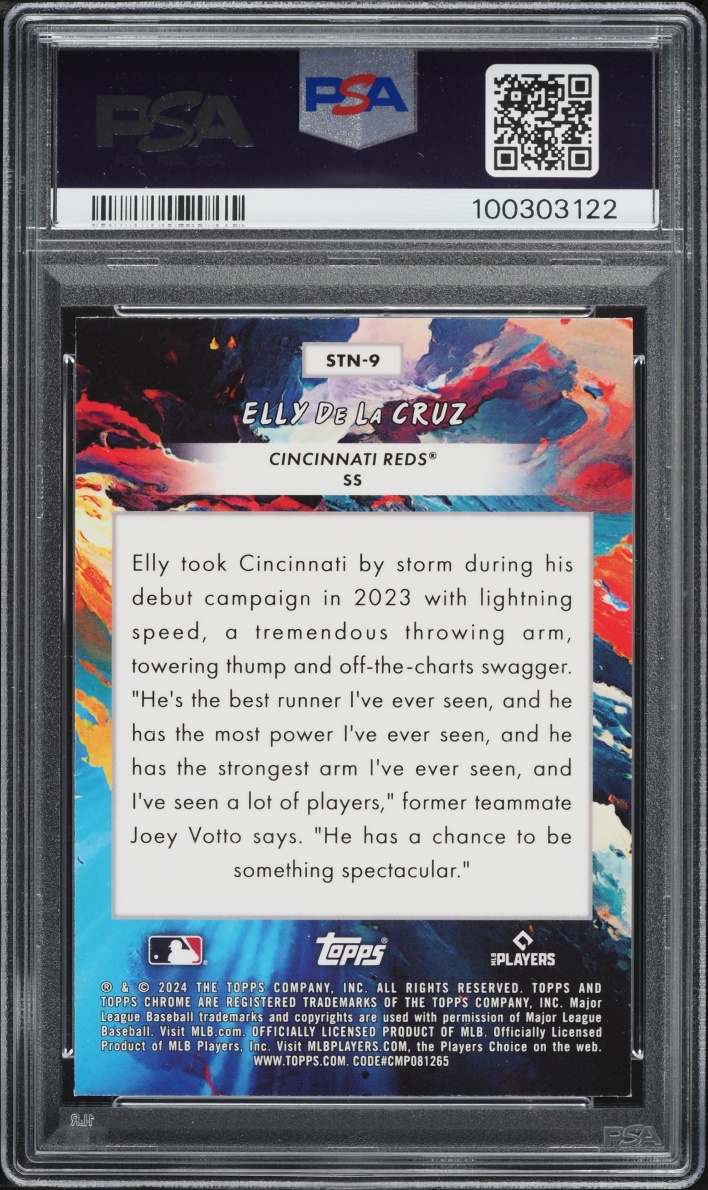 2024 Topps Chrome Cosmic Stars In The Night Elly De La Cruz #9 PSA 9 MINT
