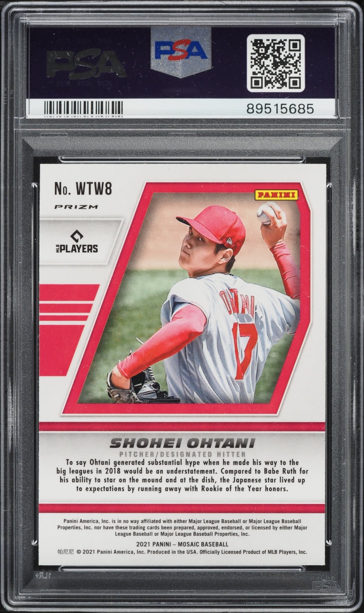 2021 Panini Mosaic Will To Win Green Mosaic Shohei Ohtani #WTW8 PSA 10 GEM MINT
